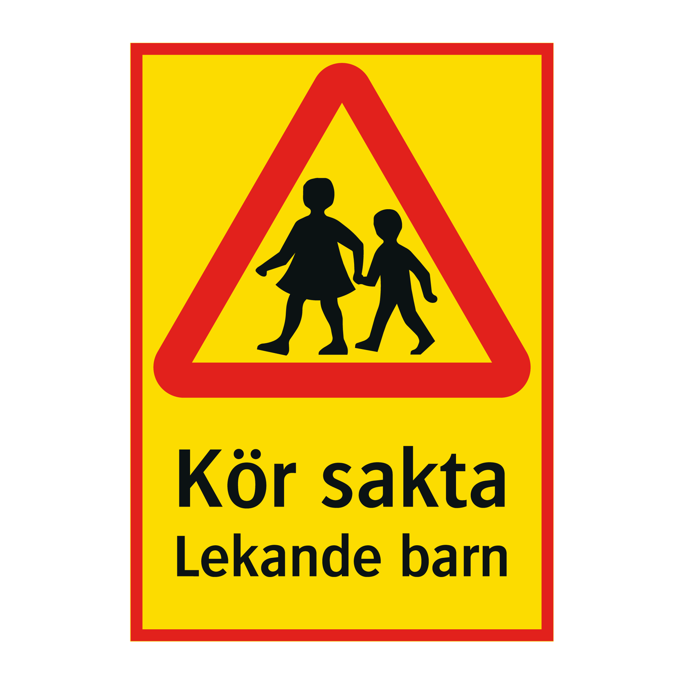 Lekande barn skyltar