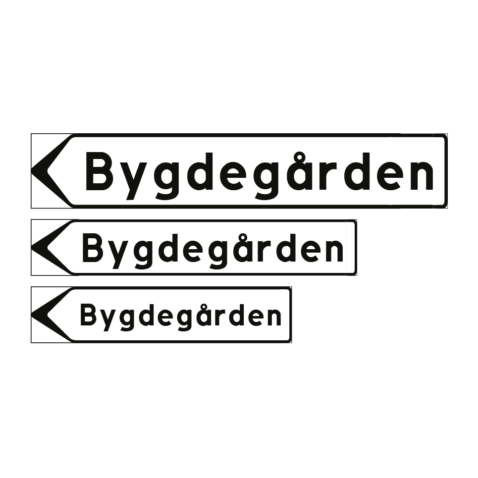 F5-4 Vägvisare inrättning: Bygdegård & Bygdegård & Bygdegård & Bygdegård & Bygdegård